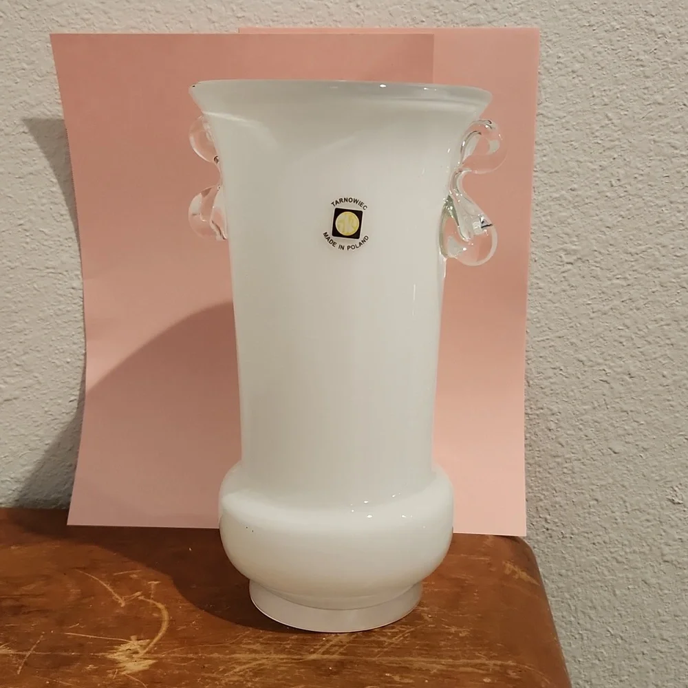 VINTAGE TARNOWIEC frosted vase Made in Poland